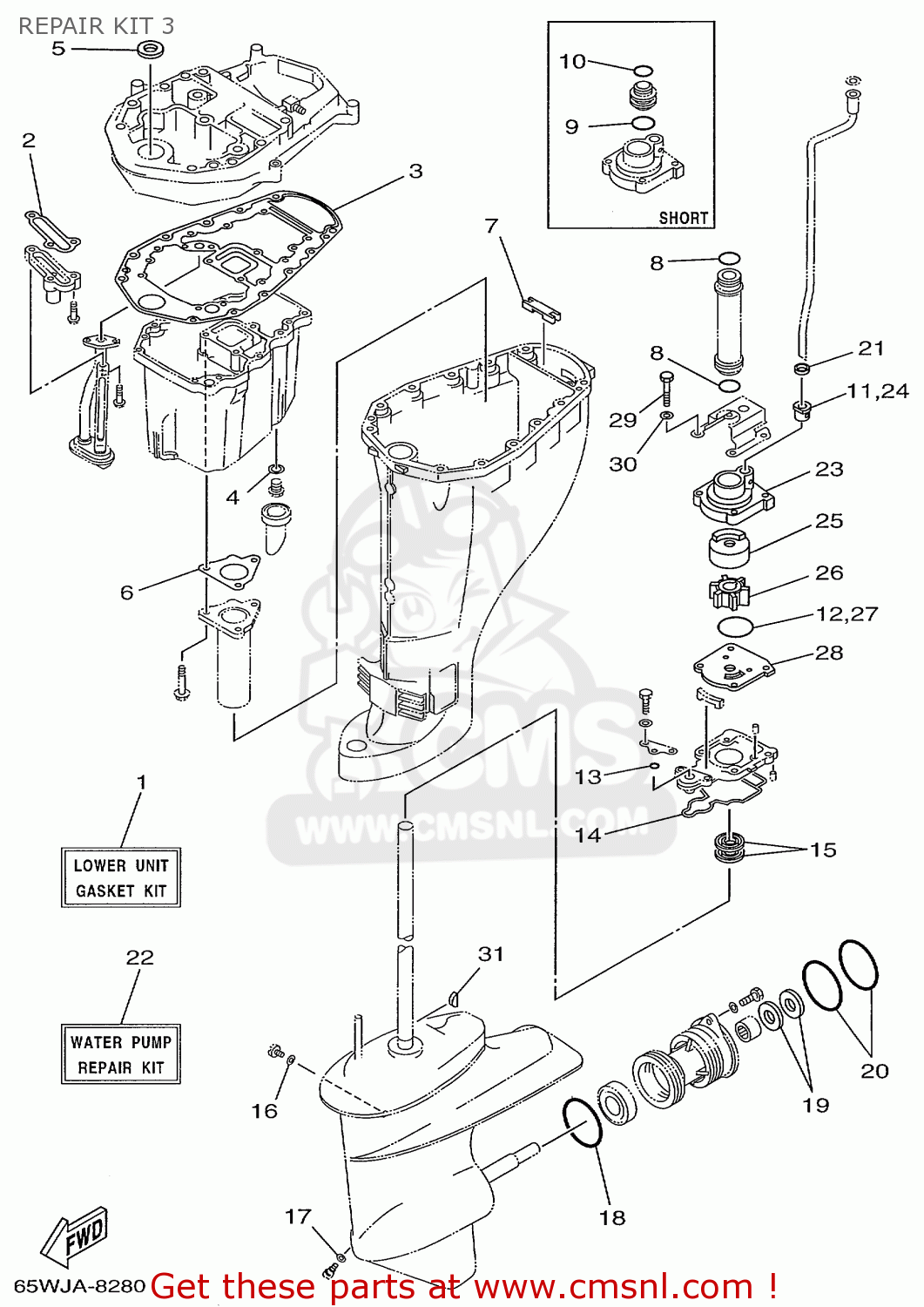 Yamaha WATER PUMP REAIR KIT 61NW007811 Yamaha WATER PUMP REAIR KIT 61NW007811