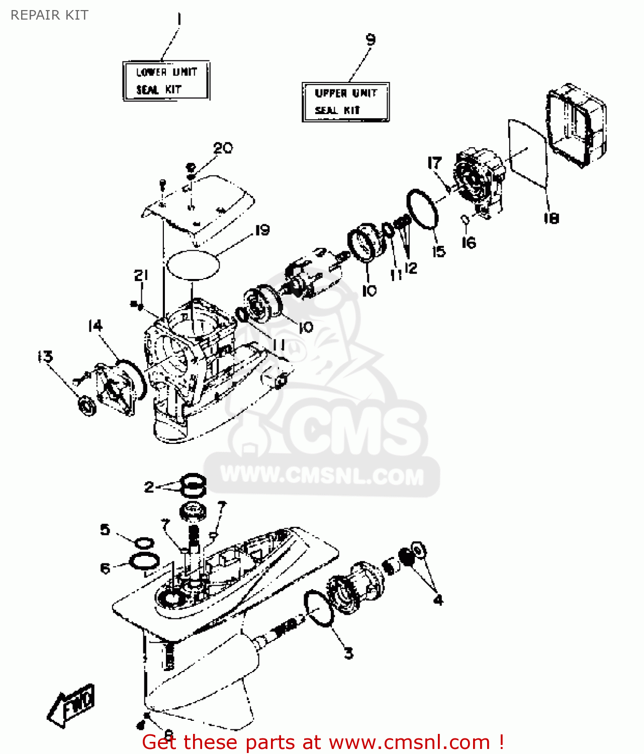 6U1W000120 Lower Unit Seal Kit Yamaha buy the 6U1W000120 at CMSNL