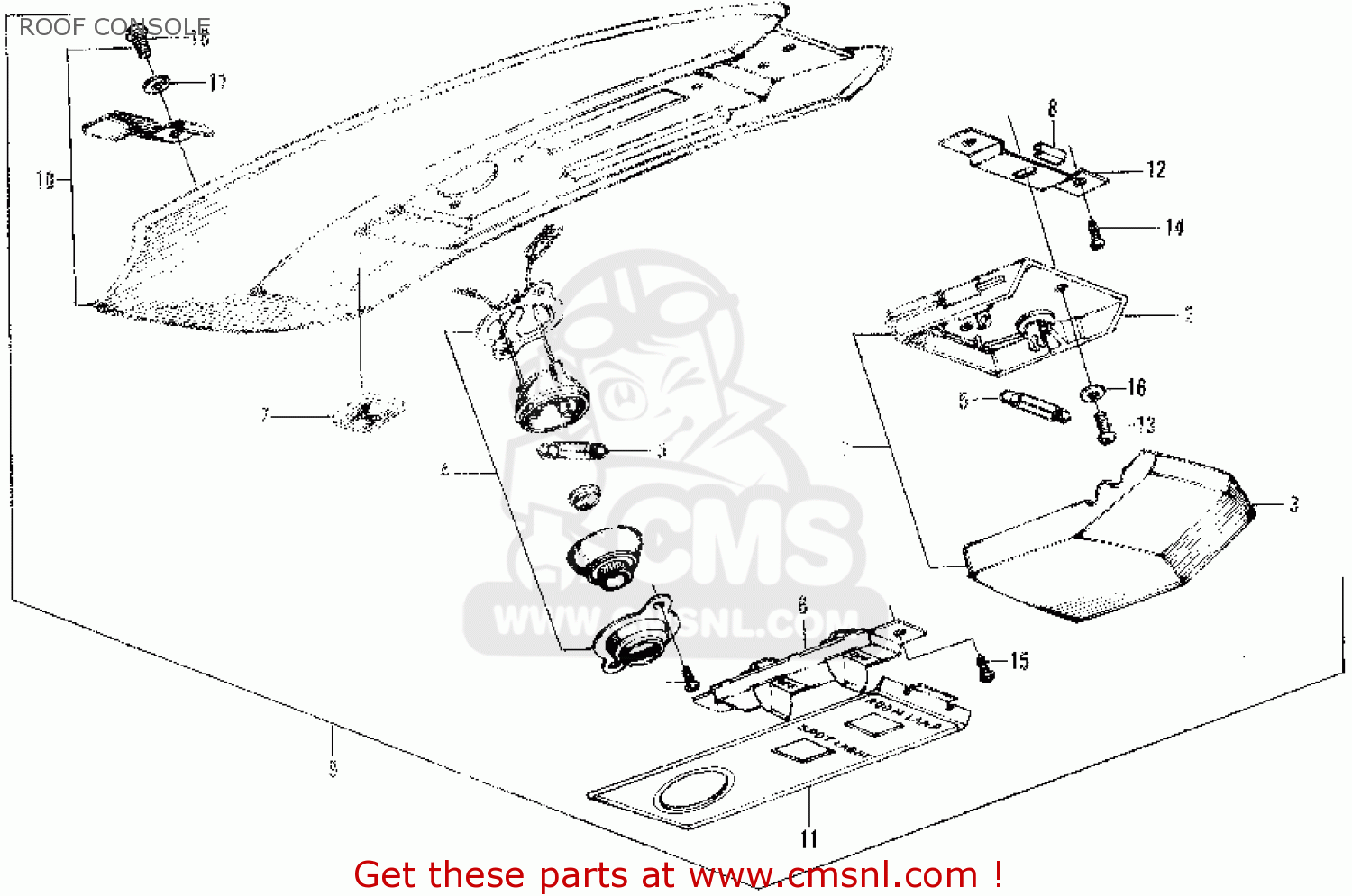 71820623670: Console Assy,roof Honda - buy the 71820-623-670 at CMSNL