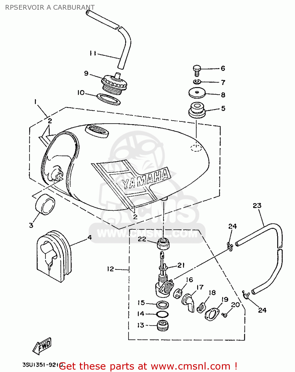 5252411000X3: Fuel Tank Comp. Yamaha - buy the 525-24110-00-X3 at CMSNL