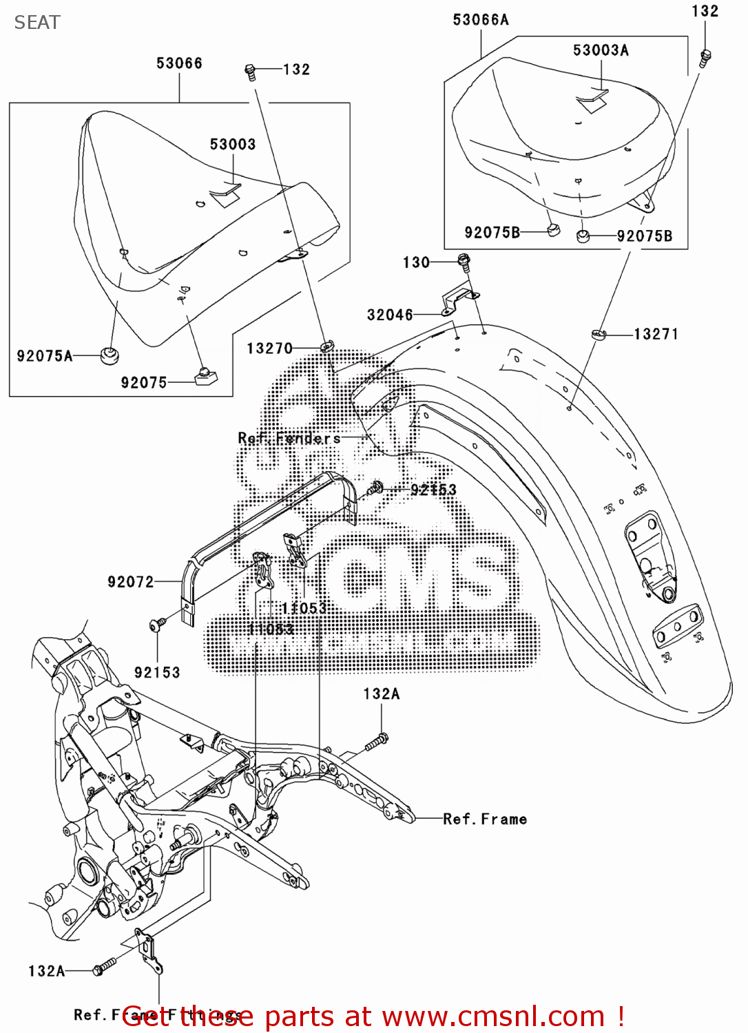 Kawasaki BRACKET,SEAT BAND 110530280