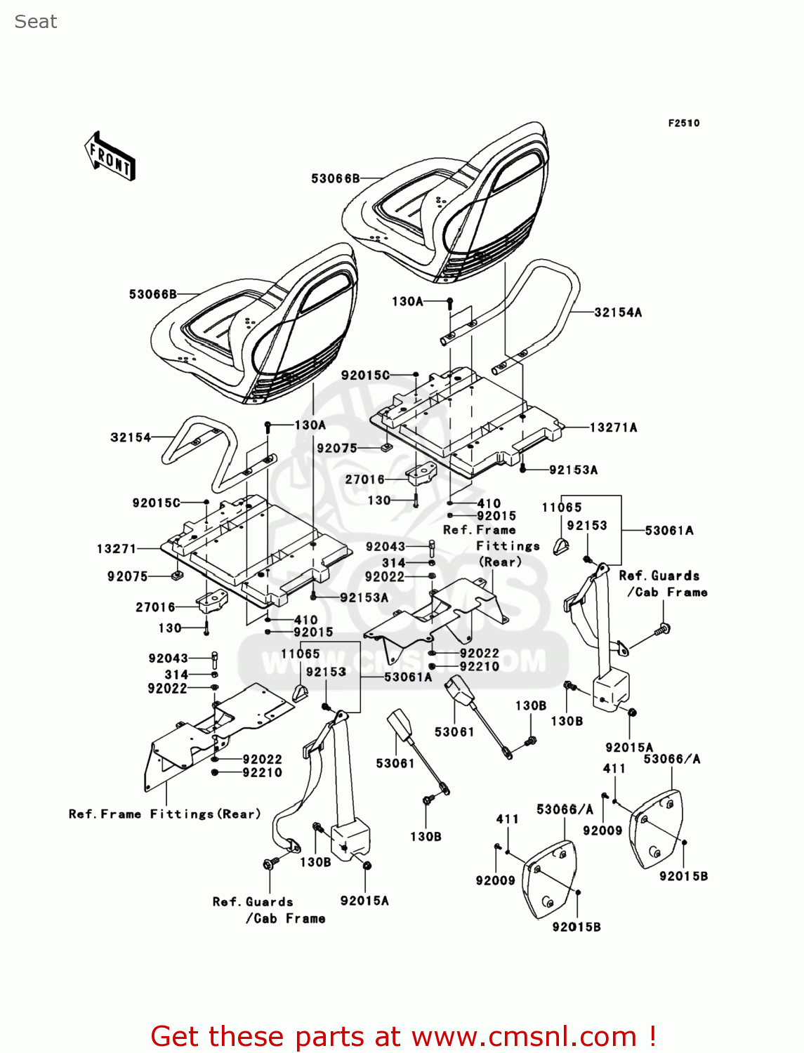 530610005: Belt-seat Kawasaki - buy the 53061-0005 at CMSNL