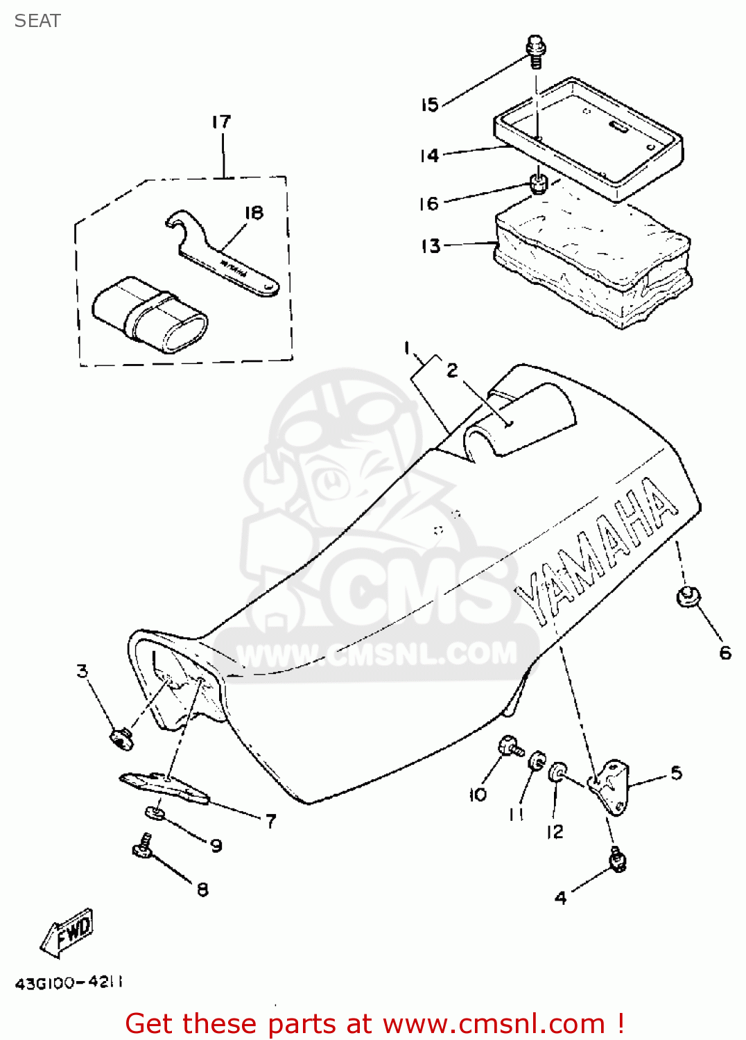 SEMI-DOUBLE SEAT ASSY for IT200 1984 (E) USA CANADA - order at CMSNL