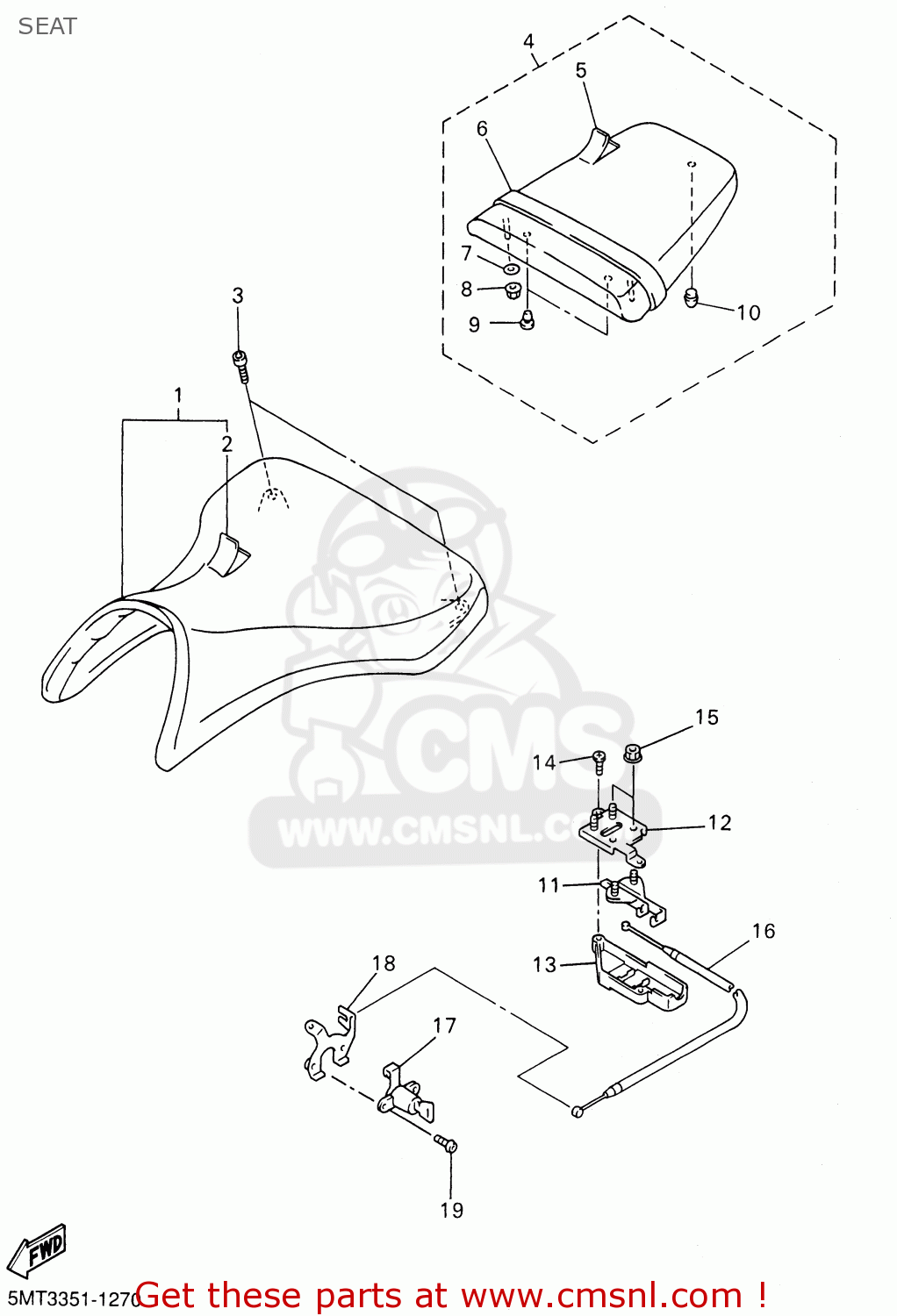 5MT2478E00: Cable, Seat Lock Yamaha - buy the 5MT-2478E-00 at CMSNL