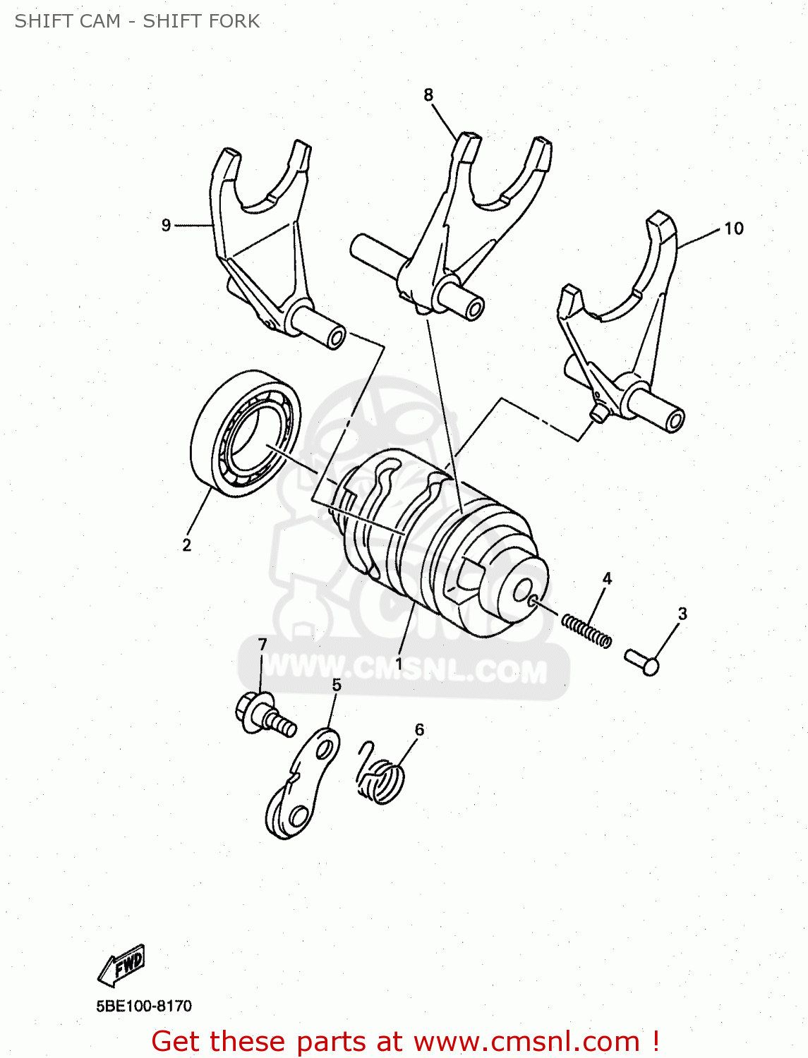 FORK, SHIFT 2 for YZ2501 COMPETITION 1999 (X) USA order at CMSNL
