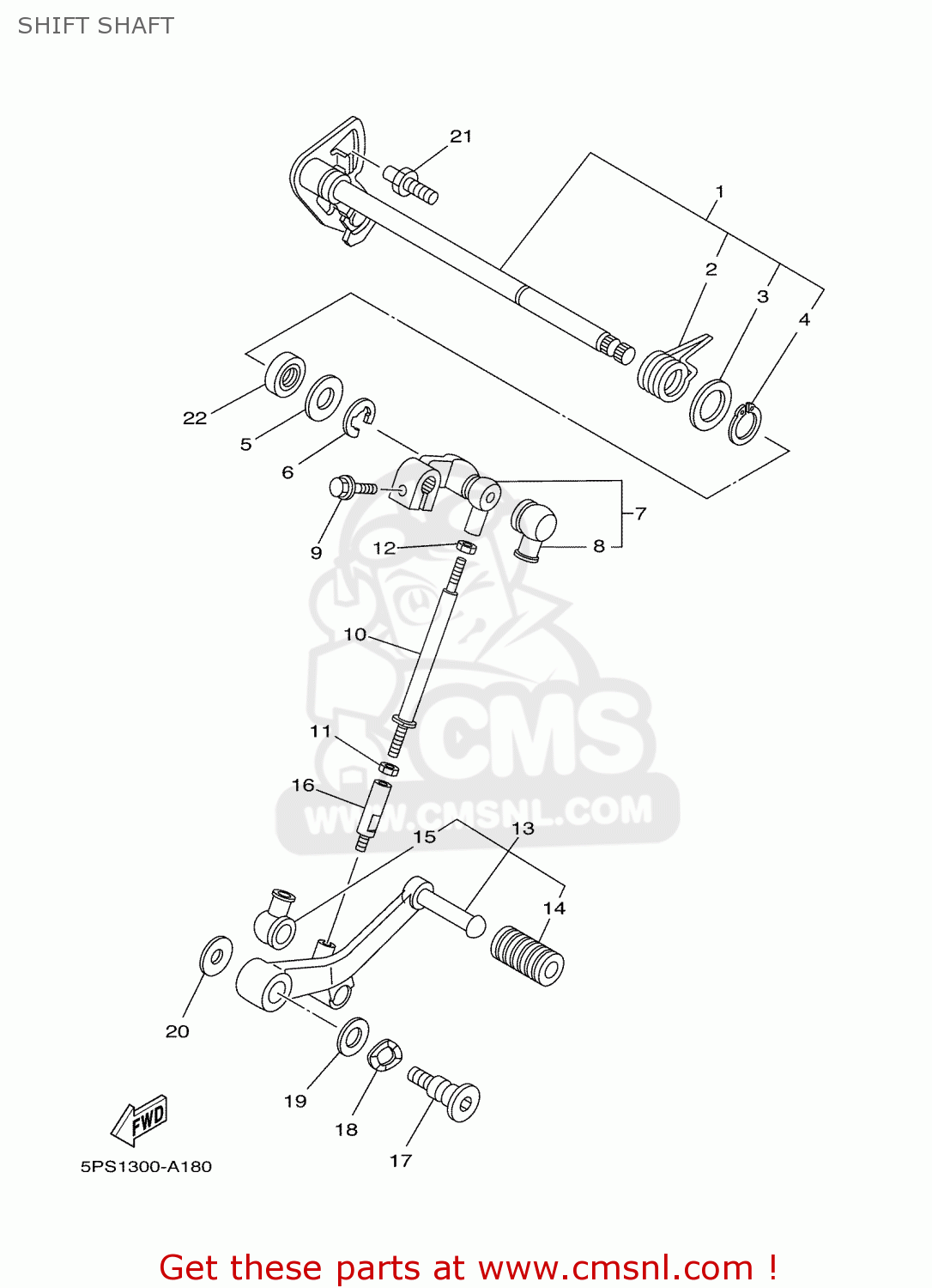 5PS1810100 Shift Shaft Assy Yamaha buy the 5PS1810100 at CMSNL