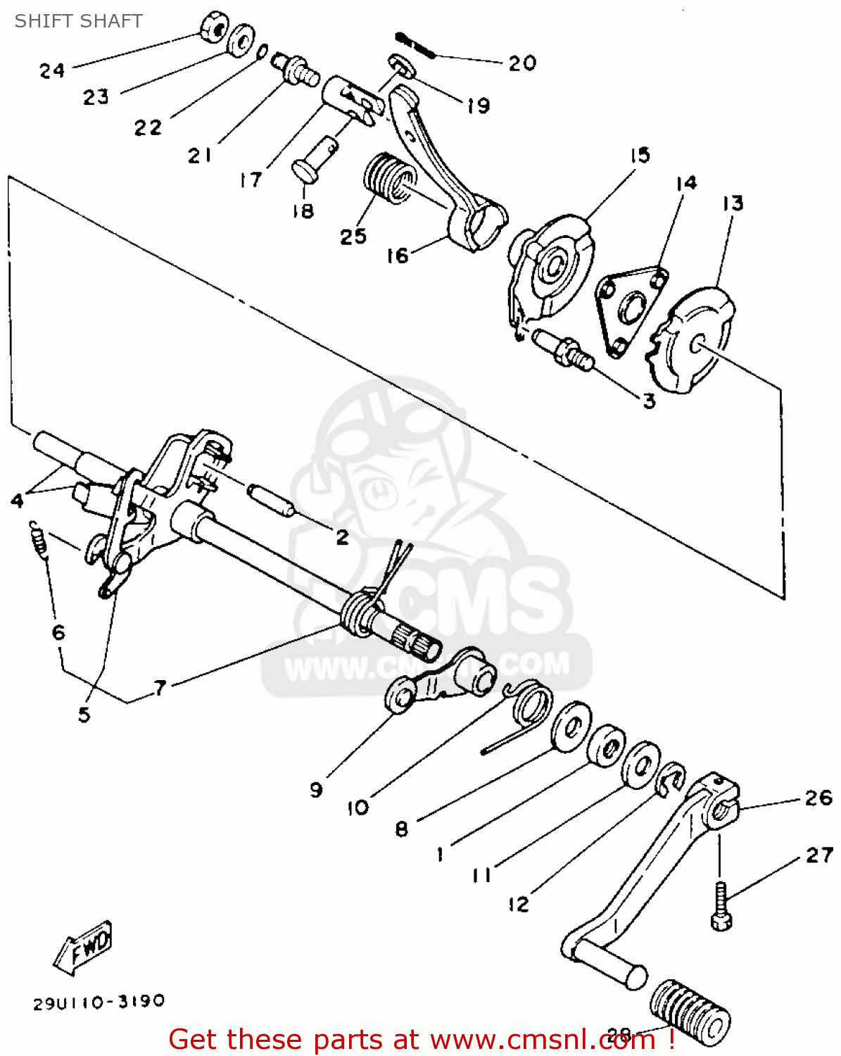 29U1812000 Shift Lever Assy Yamaha buy the 29U1812000 at CMSNL