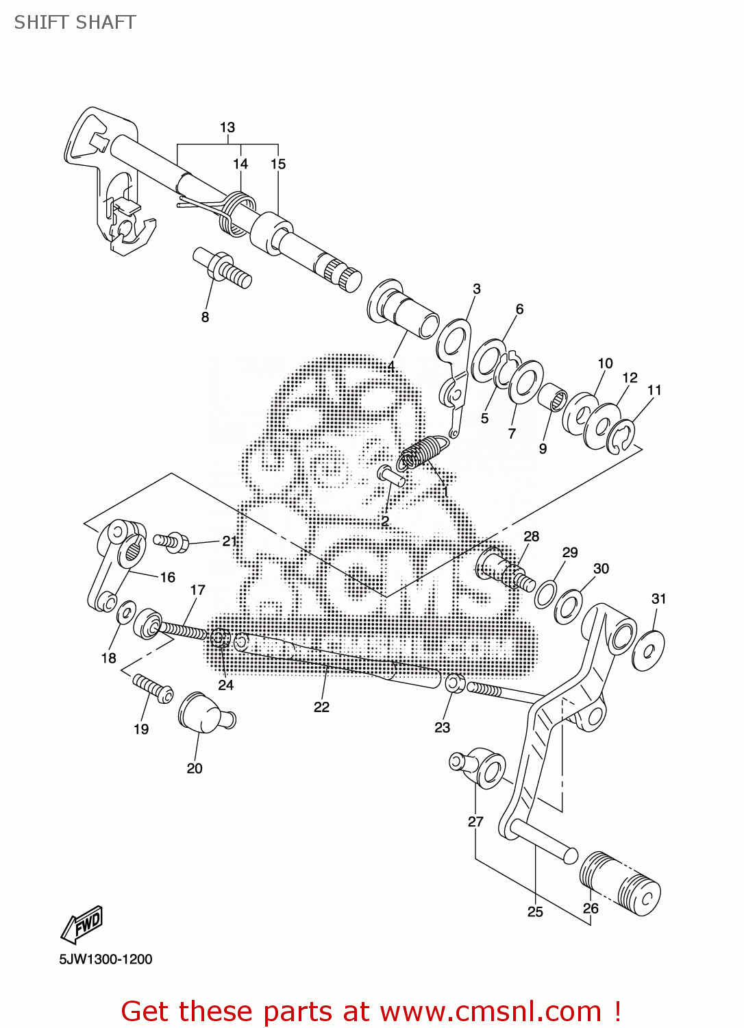 5JW1811200: Arm, Shift Yamaha - buy the 5JW-18112-00 at CMSNL