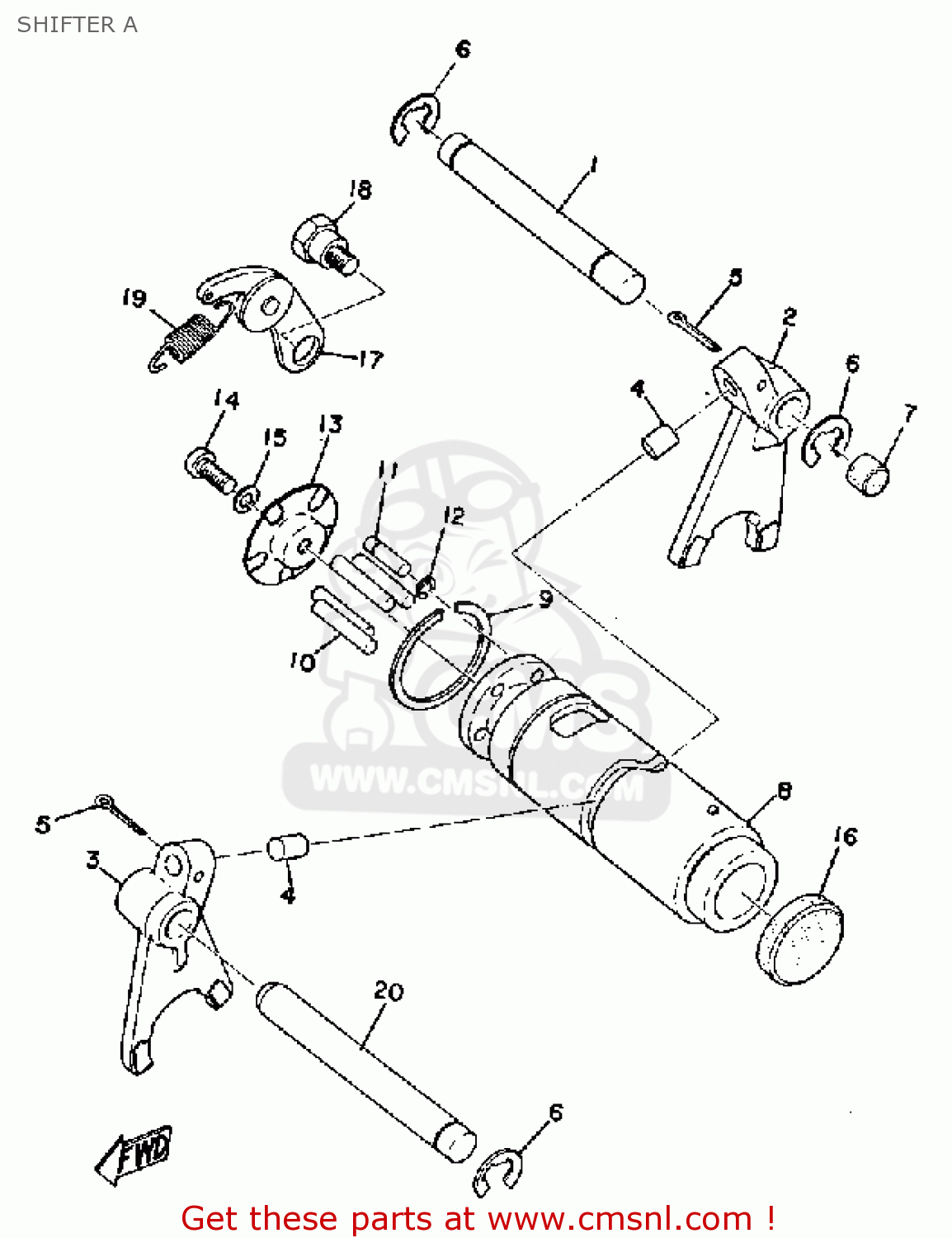 BAR,SHIFT FORK GUIDE for FS1 1979 SWEDEN TYPE 3F0 3F1 order at CMSNL
