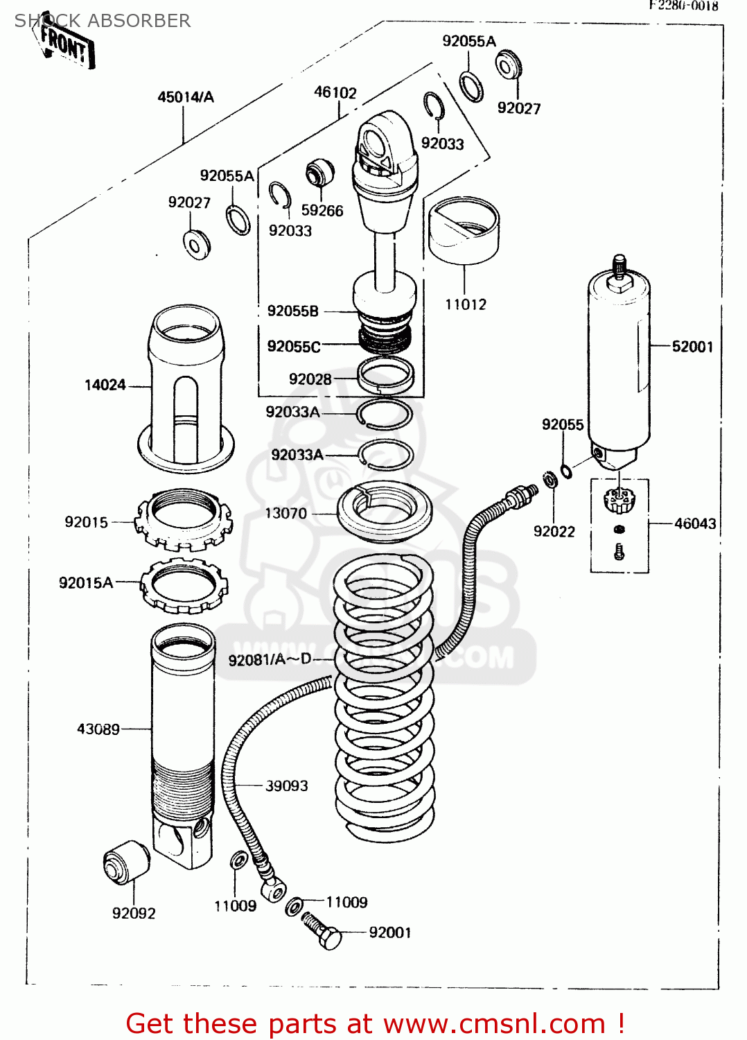 461021117: Rod,shockabsorber Kawasaki - buy the 46102-1117 at CMSNL