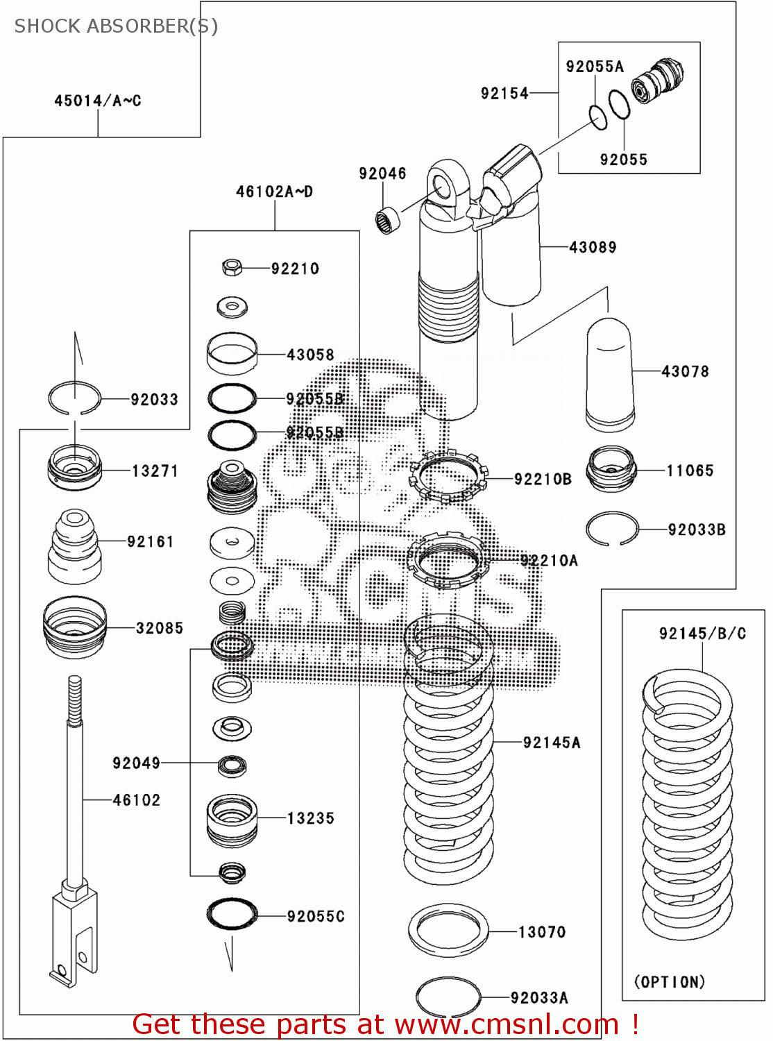 45014040523P Shockabsorber,spg Blk Kawasaki buy the 45014040523P
