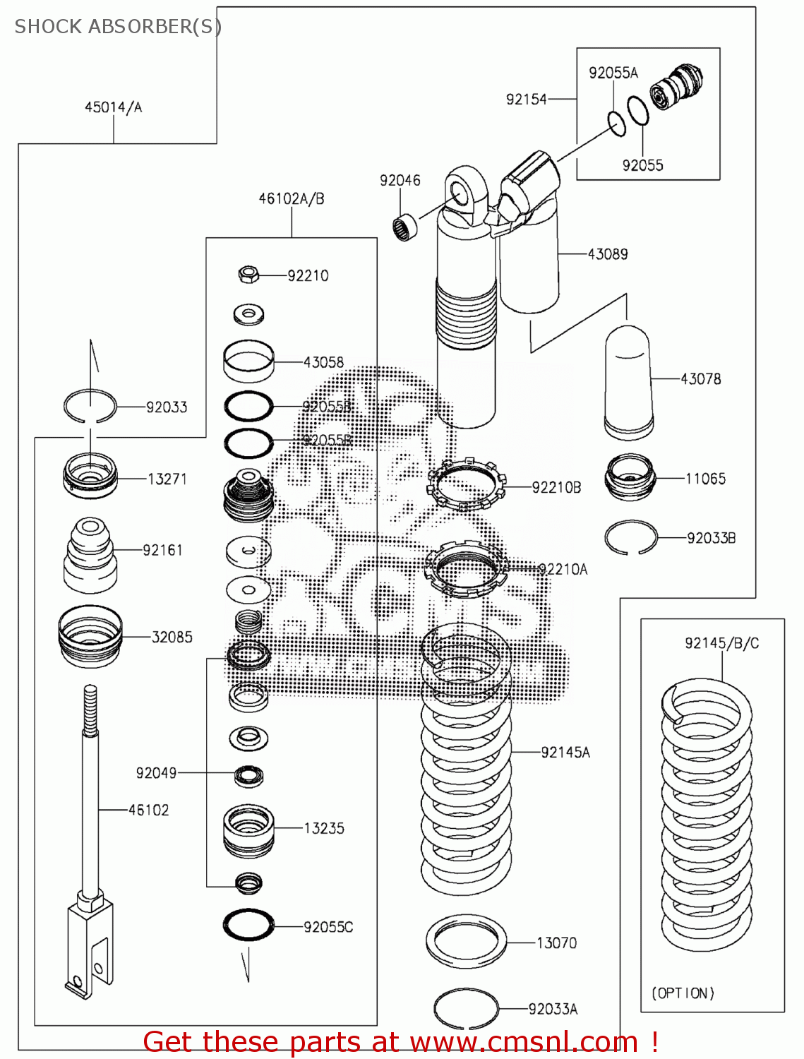 921611692: Damper,stopper Kawasaki - buy the 92161-1692 at CMSNL