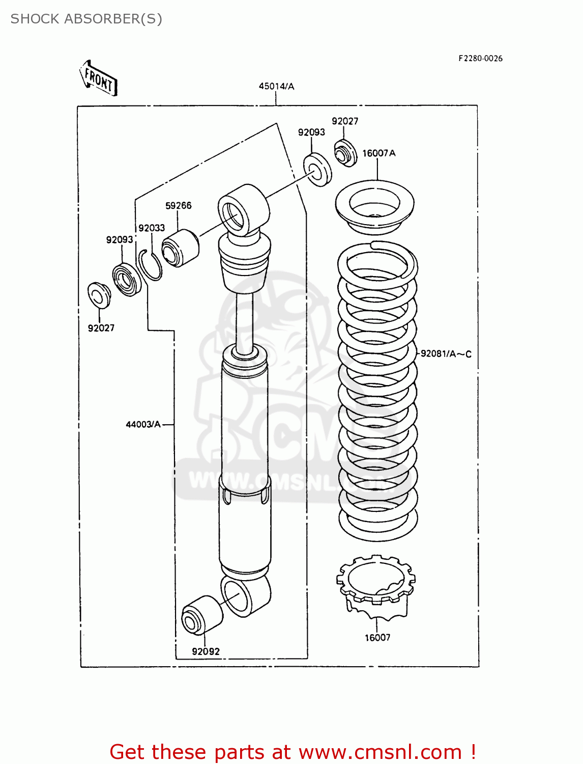 SPRING,REAR SHOCK,HEA for KX60-B9 1993 USA CANADA - order at CMSNL