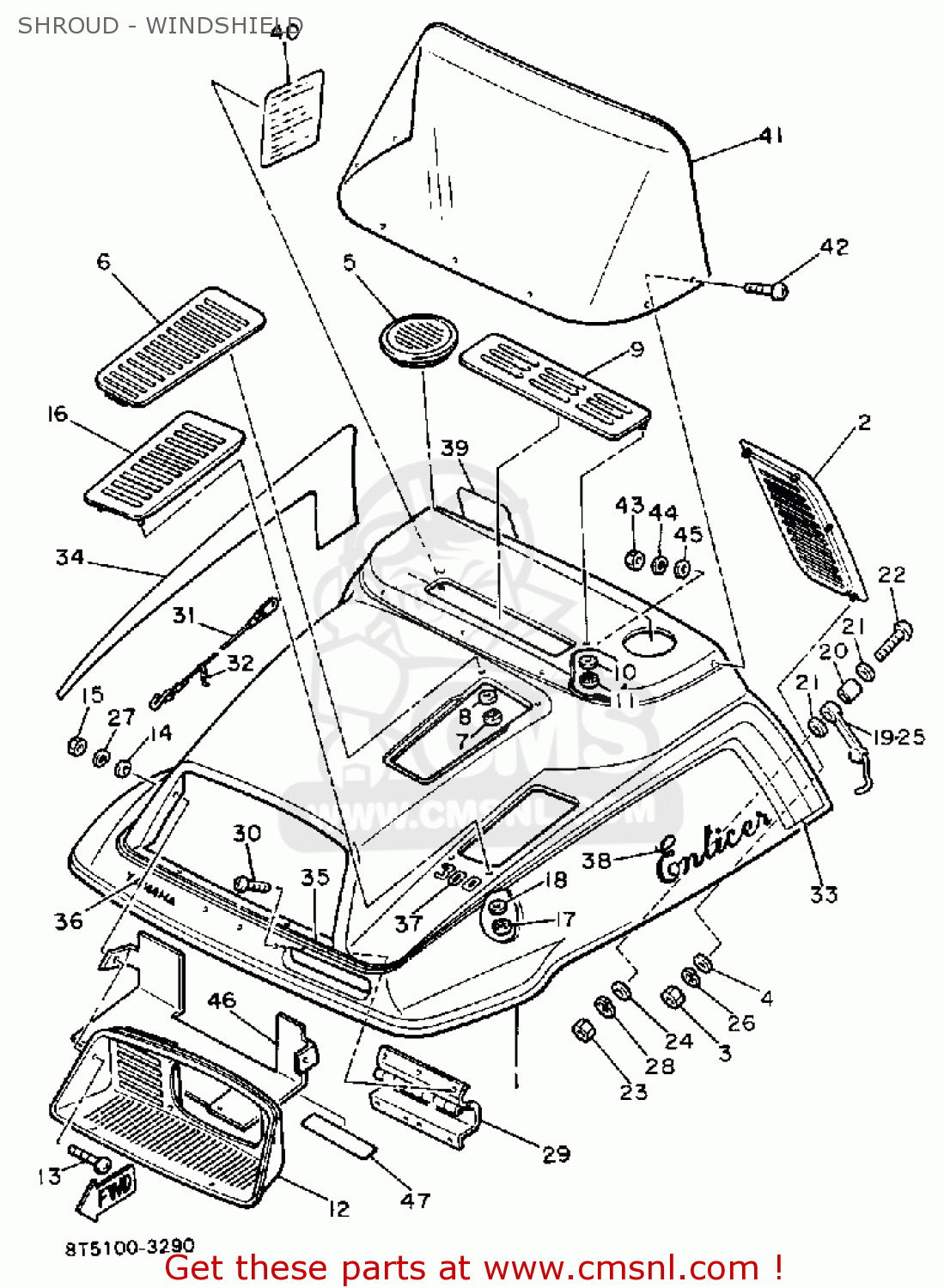 8K07713300: Louver 3 Yamaha - buy the 8K0-77133-00 at CMSNL