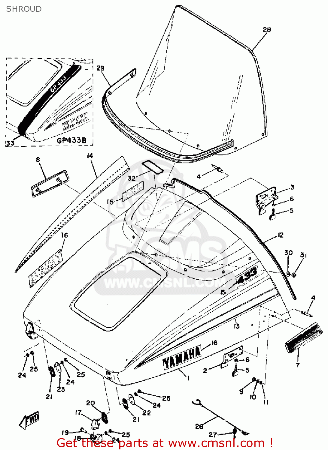 8447721001: Windshield Yamaha - buy the 844-77210-01 at CMSNL