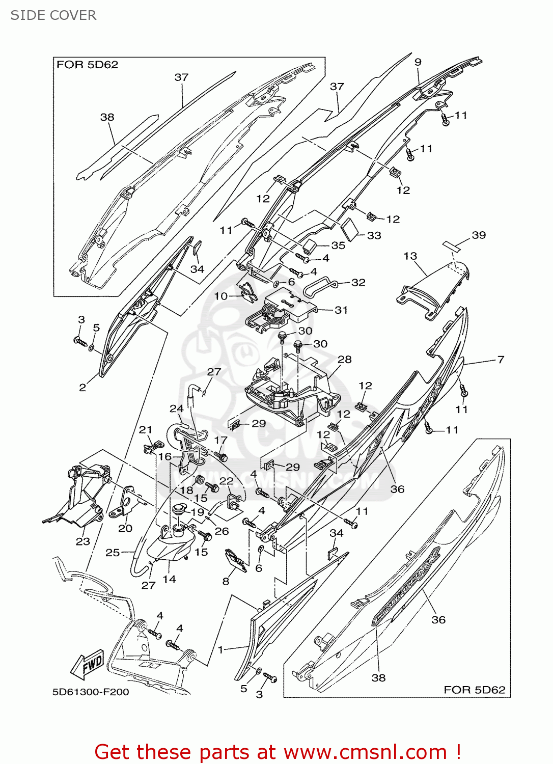 Yamaha COVER, SIDE 1 5YPF171100P1 Yamaha COVER, SIDE 1 5YPF171100P1