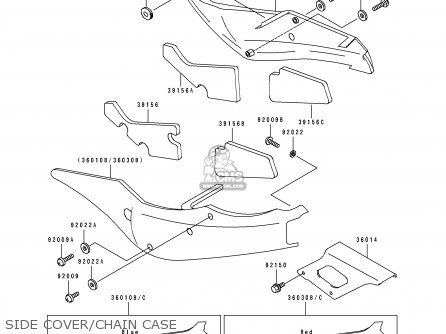 COVER-SIDE,LH,C.W.RED for ZX750J2 NINJA ZX7 1992 USA 