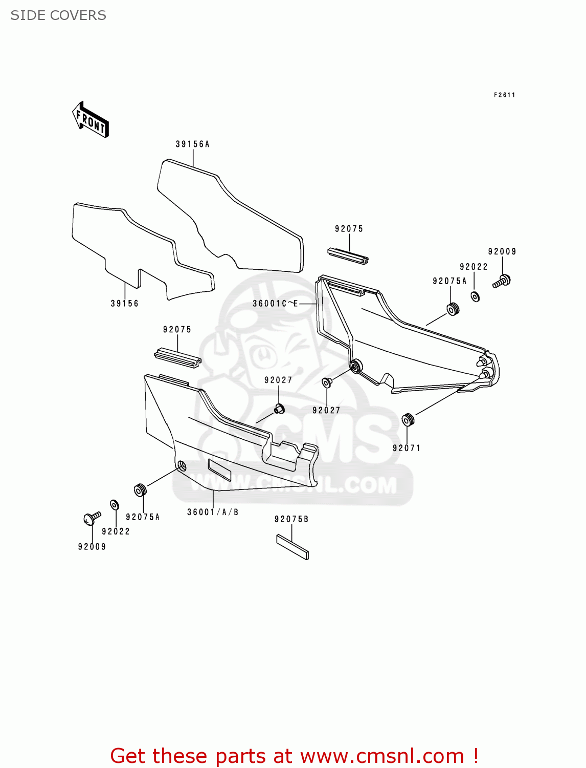Kawasaki COVER-SIDE,LH,GREEN/G 3600113243U Kawasaki COVER-SIDE,LH,GREEN/G 3600113243U