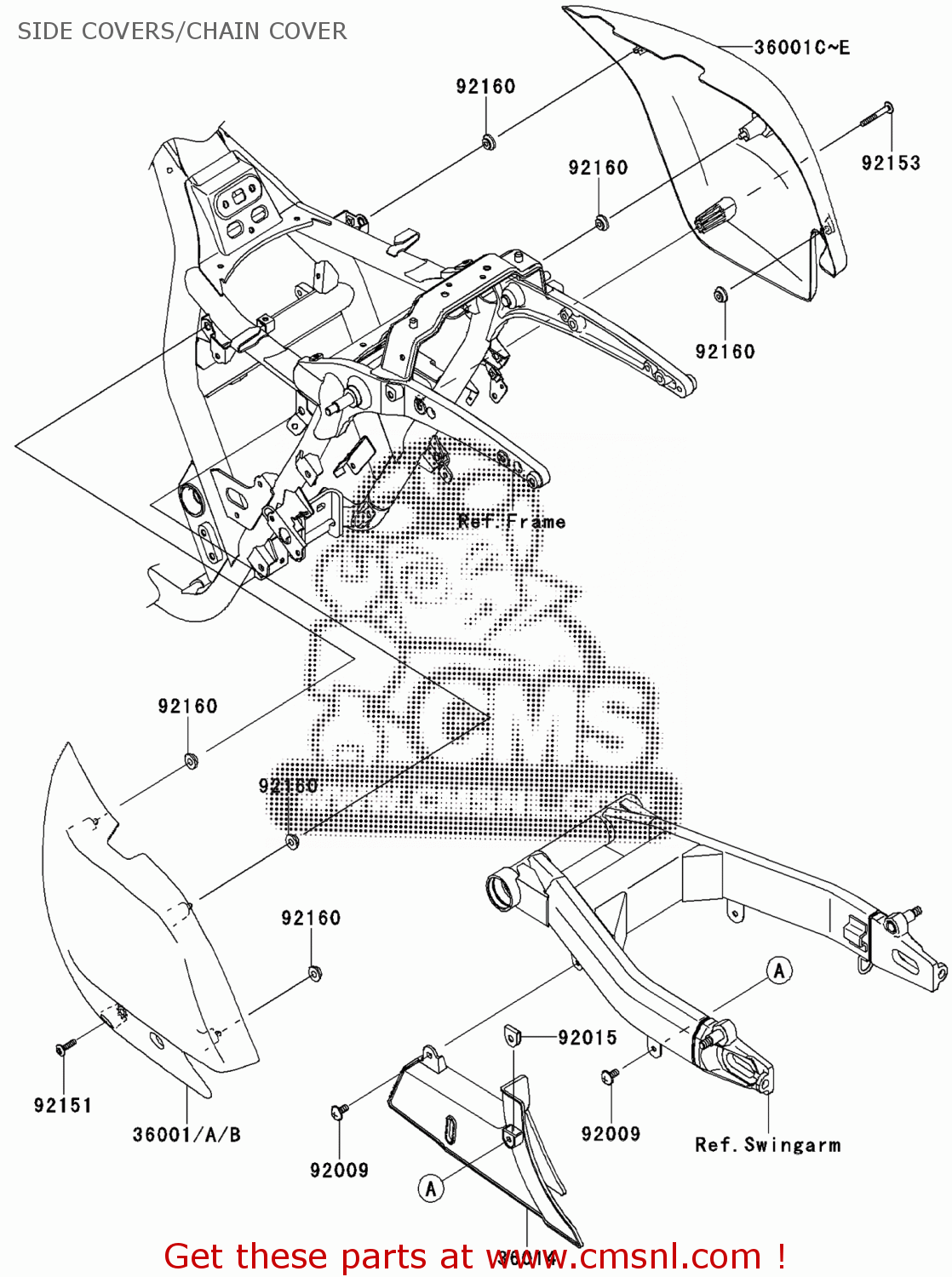 Kawasaki COVER-SIDE,LH,M.S.BLA 360010218660 Kawasaki COVER-SIDE,LH,M.S.BLA 360010218660