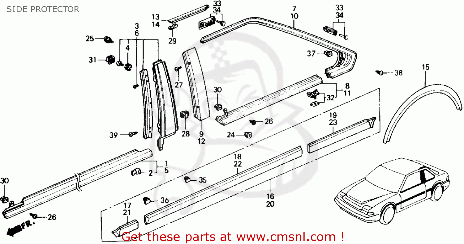 75304SG7A01: Protr Comp R Rr F Honda - buy the 75304-SG7-A01 at CMSNL