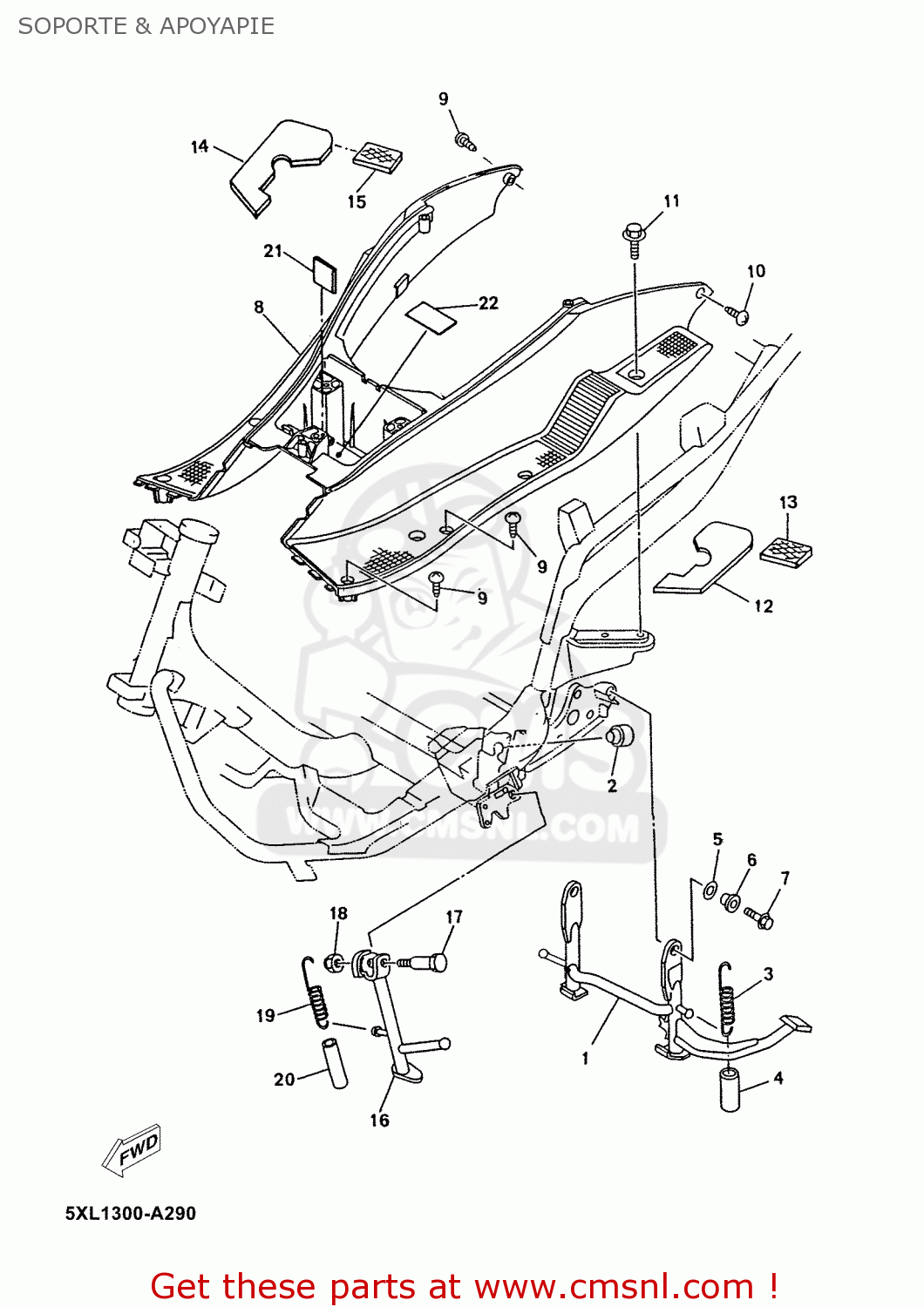 Yamaha BOARD, FOOTREST 5XLF748100 Yamaha BOARD, FOOTREST 5XLF748100