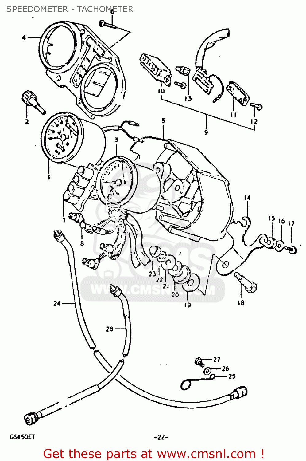 CABLE ASSEMBLY,TACHOMETER for GS1000S 1980 (T) USA (E03) order at CMSNL
