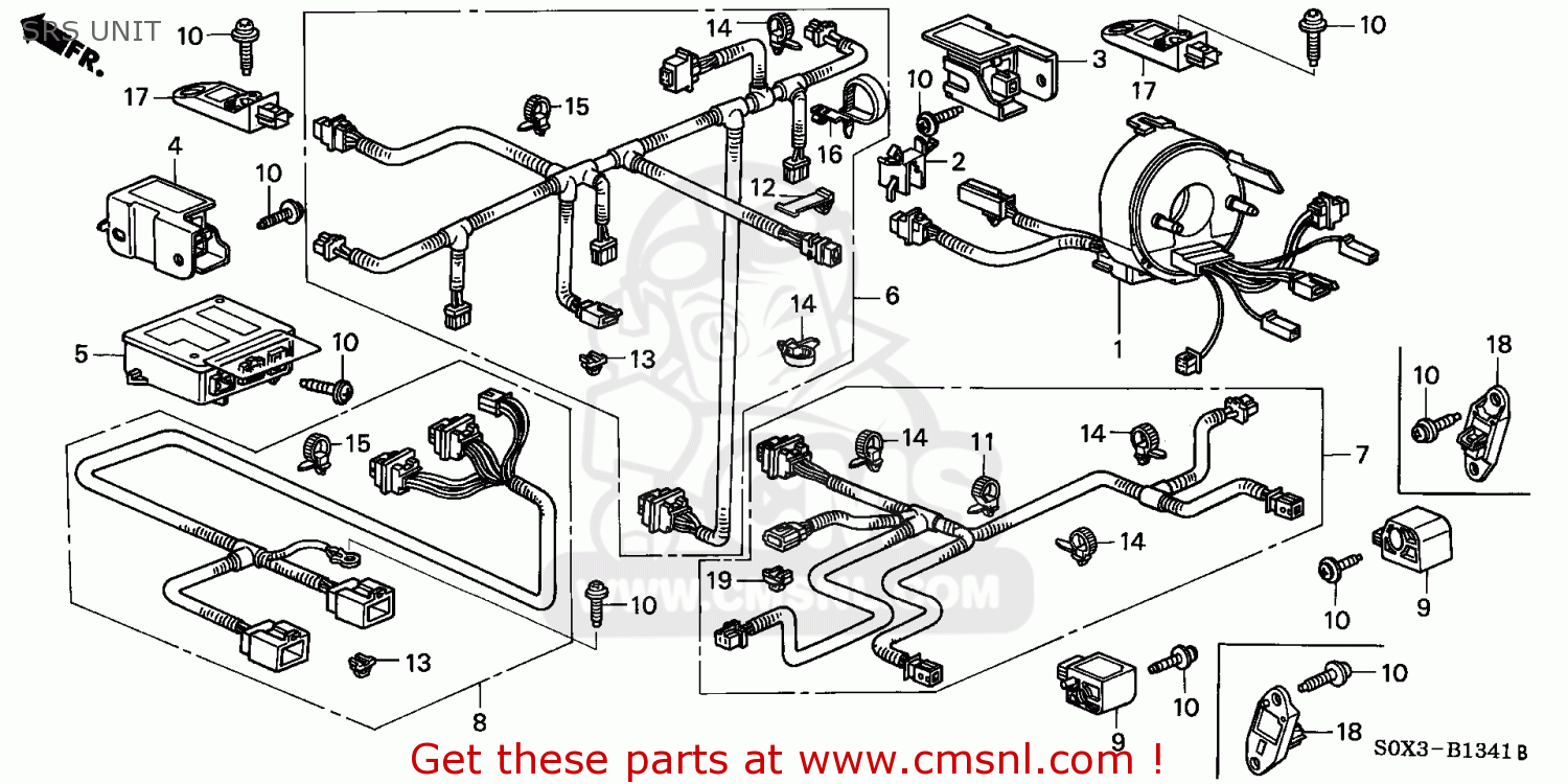 77965S0XA12: Sub Cord,srs Unit Honda - buy the 77965-S0X-A12 at CMSNL