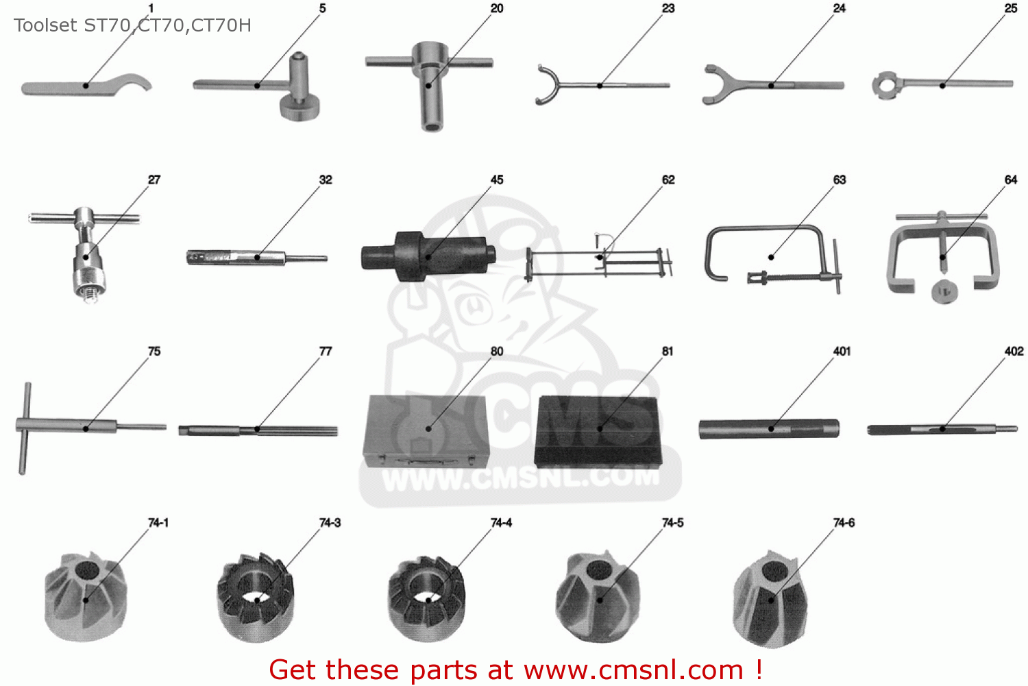 SPECIAL TOOL SET for ST70 CT70 CT70H SPECIAL TOOLS order at CMSNL