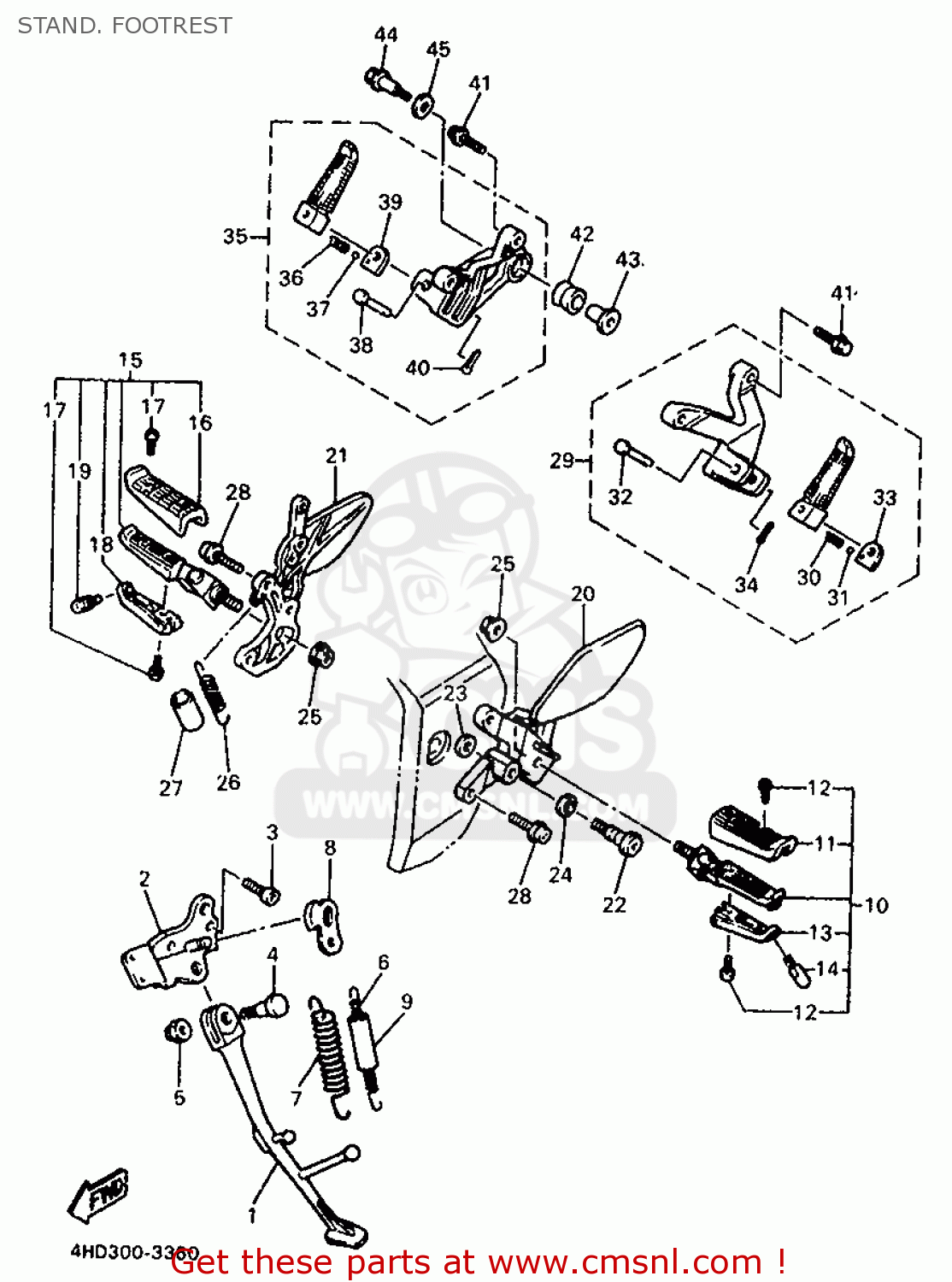 Yamaha REAR FOOTREST ASSY 1 4FM2743000 Yamaha REAR FOOTREST ASSY 1 4FM2743000