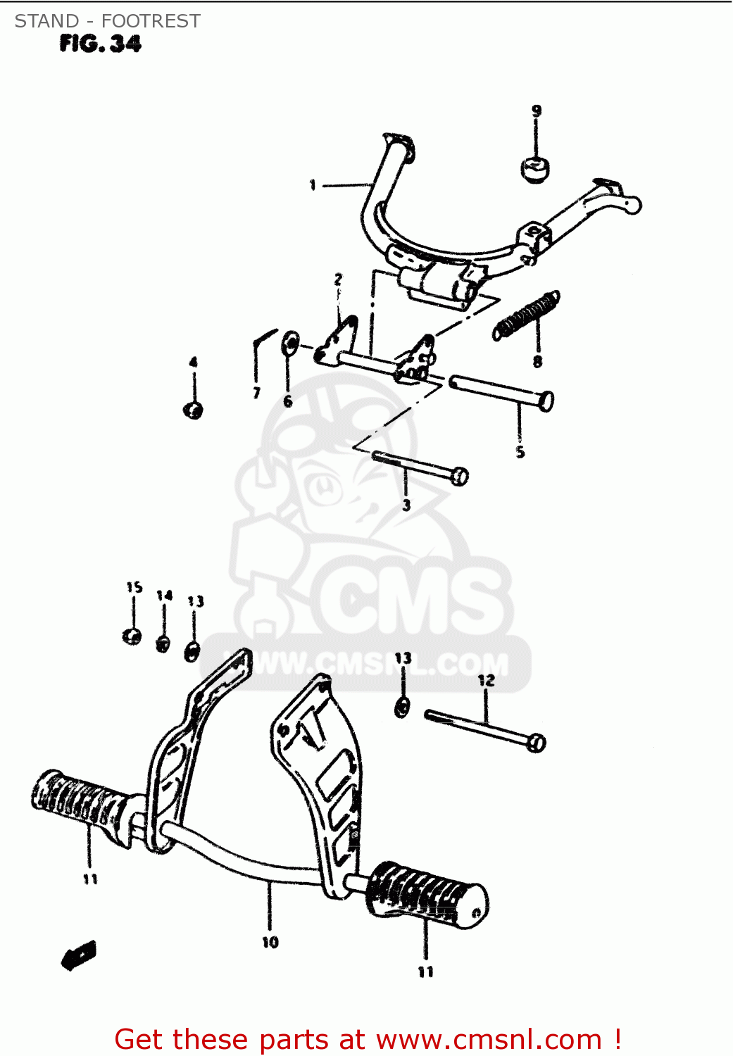 435100240014C Bar,front Footrest Suzuki buy the 435100240014C at CMSNL