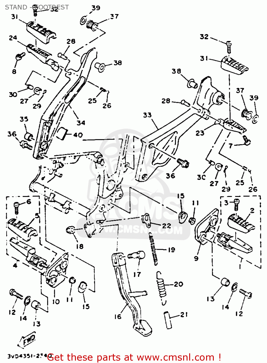 3VD2741400 Damper, Footrest Yamaha buy the 3VD2741400 at CMSNL