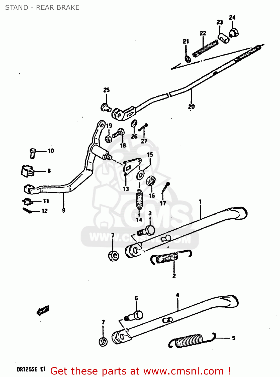 ARM,BRAKE PEDAL for DR125S 1984 (E) order at CMSNL