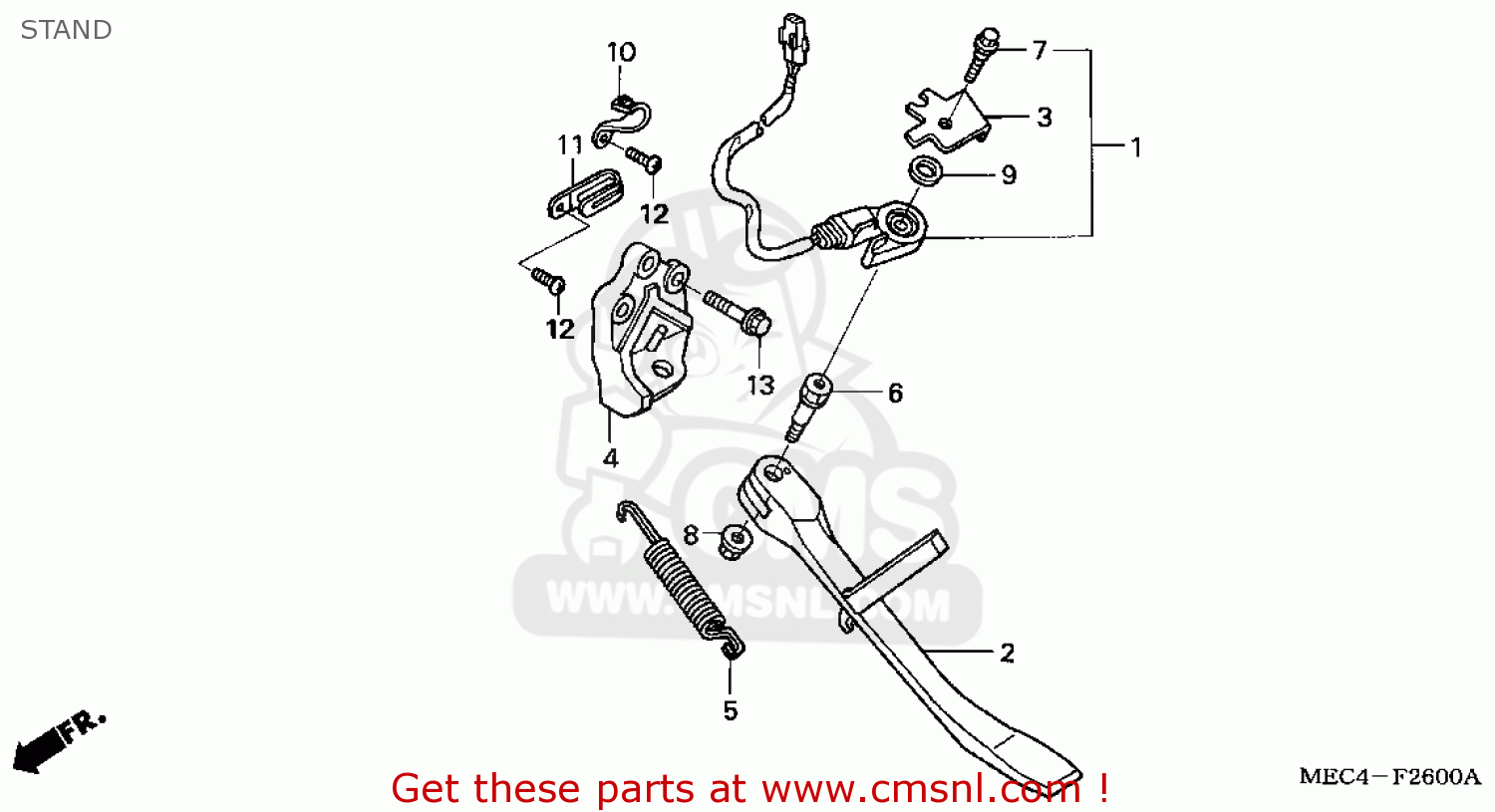 35070MEC010 Switch, Side Stand Honda buy the 35070MEC010 at CMSNL