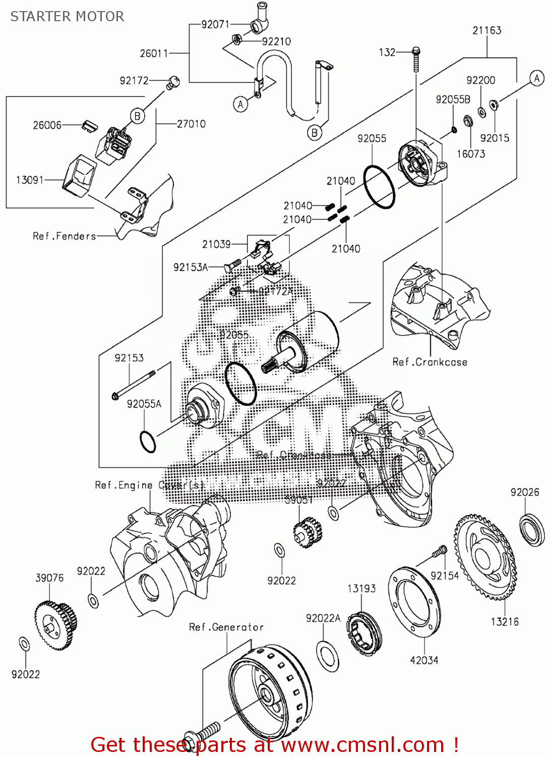 Kawasaki WIRE-LEAD,STARTER 260110782 Kawasaki WIRE-LEAD,STARTER 260110782