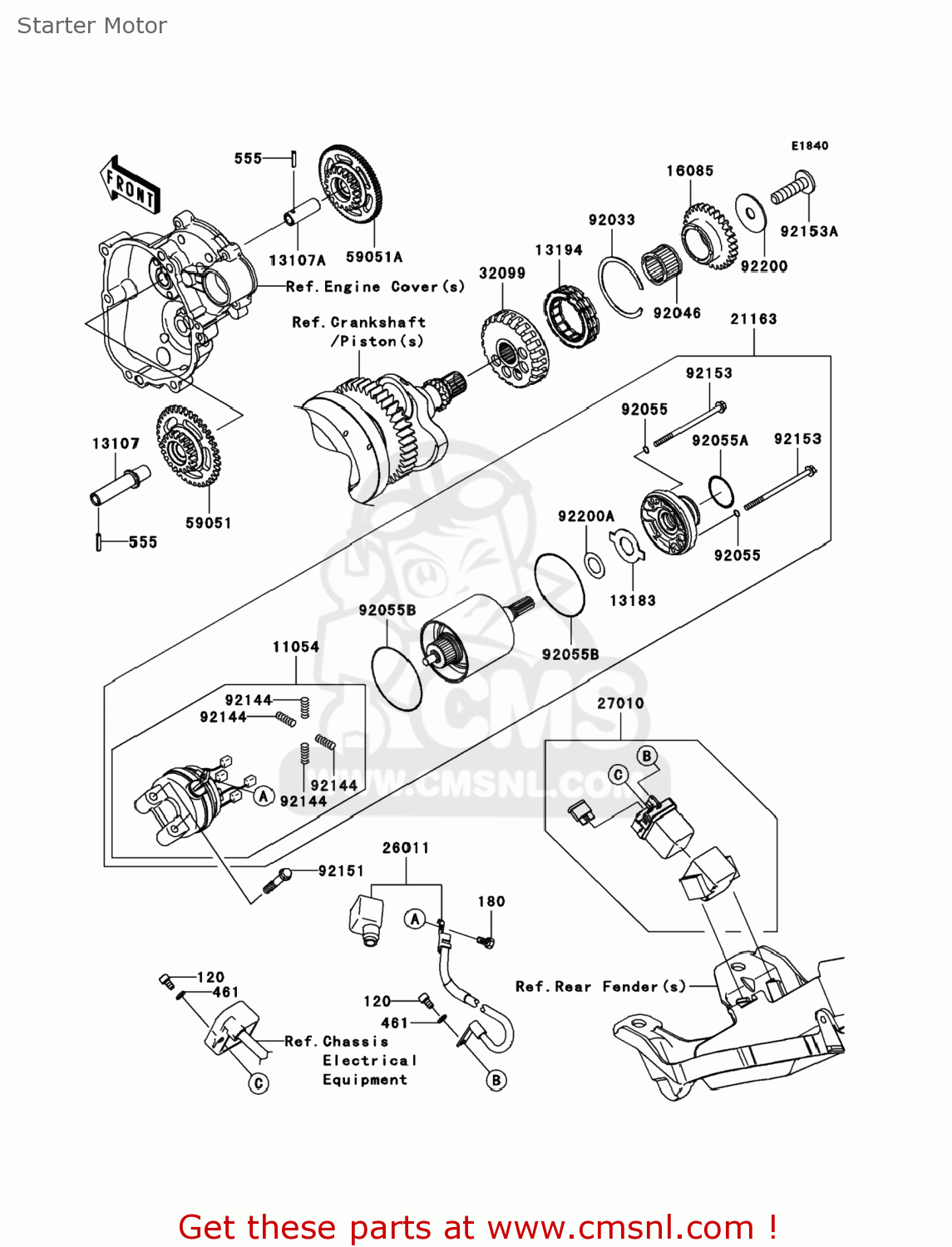 590510094: Gear-spur,starter Sid Kawasaki - buy the 59051-0094 at CMSNL