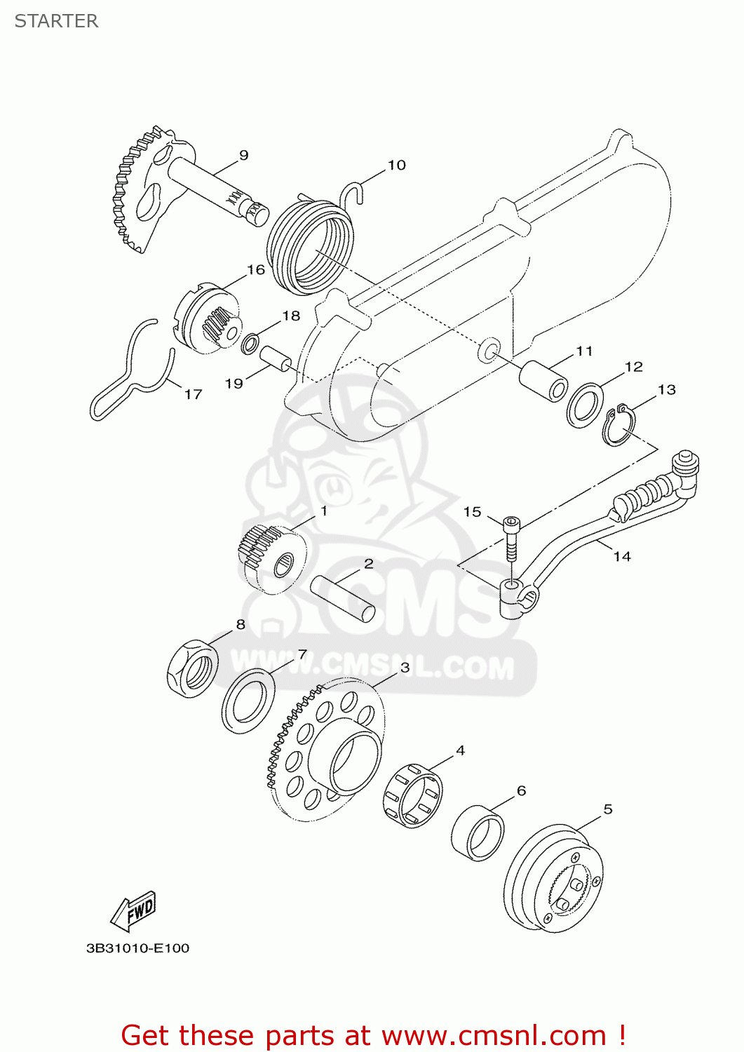 5STE552422 Wheel, Starter Yamaha buy the 5STE552422 at CMSNL
