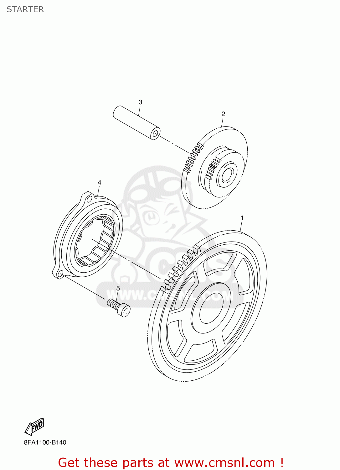 8FA1557000 Starter Clutch Assy Yamaha buy the 8FA155700000 at CMSNL