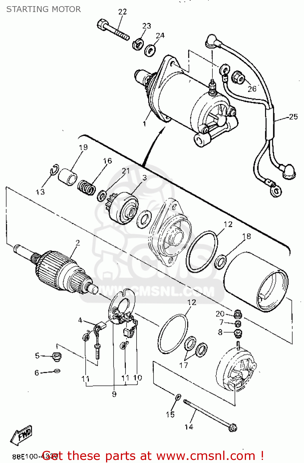 8BB8180000 Starting Motor Assy Yamaha buy the 8BB818000000 at CMSNL