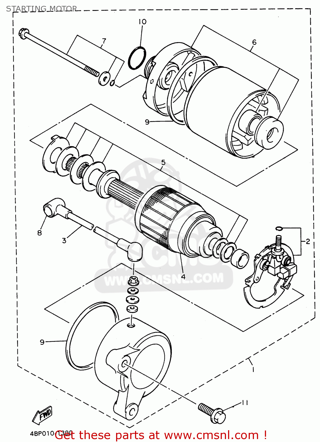 4DU8180000: Starting Motor Assy Yamaha - buy the 4DU-81800-00 at CMSNL