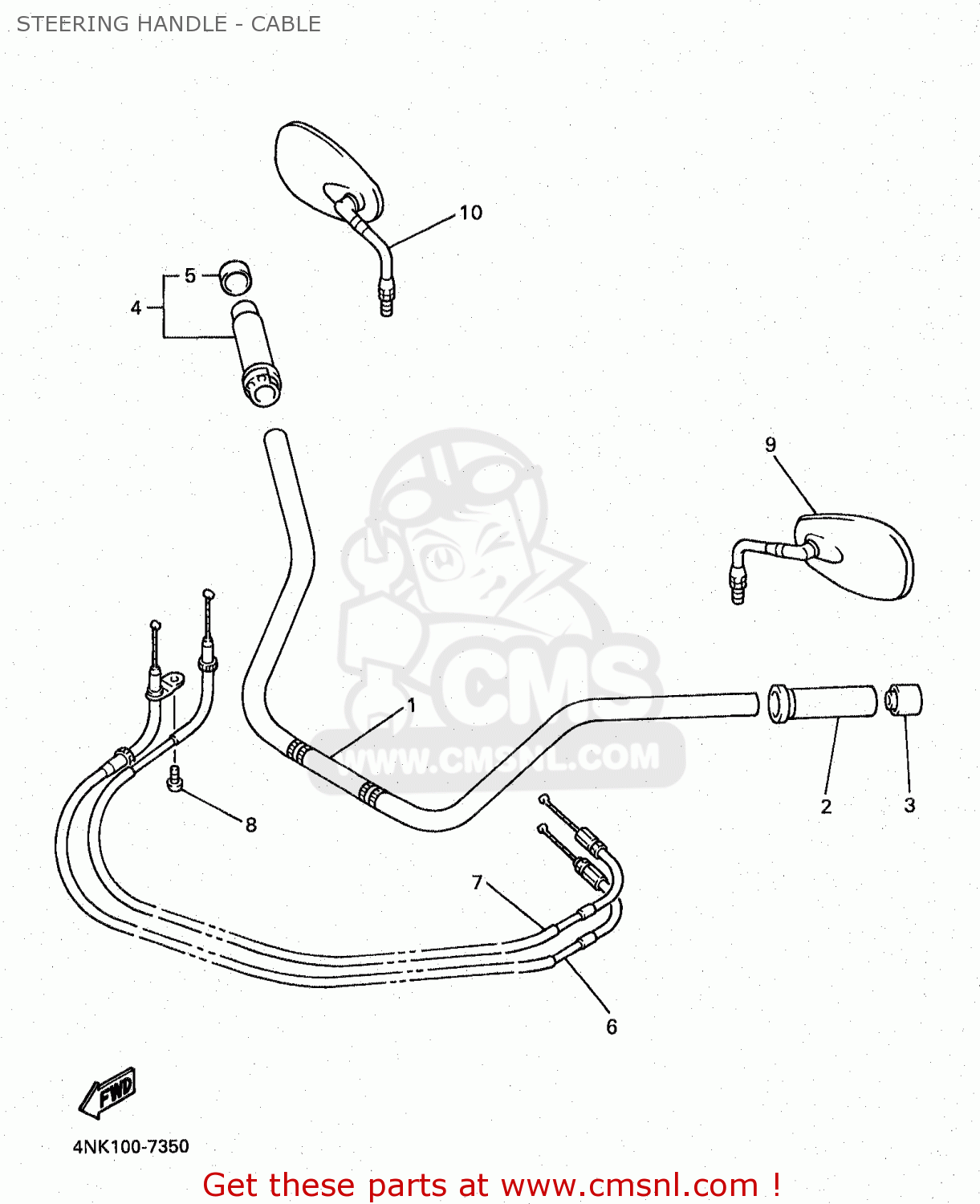 5EY2611100: Handlebar Yamaha - buy the 5EY-26111-00 at CMSNL