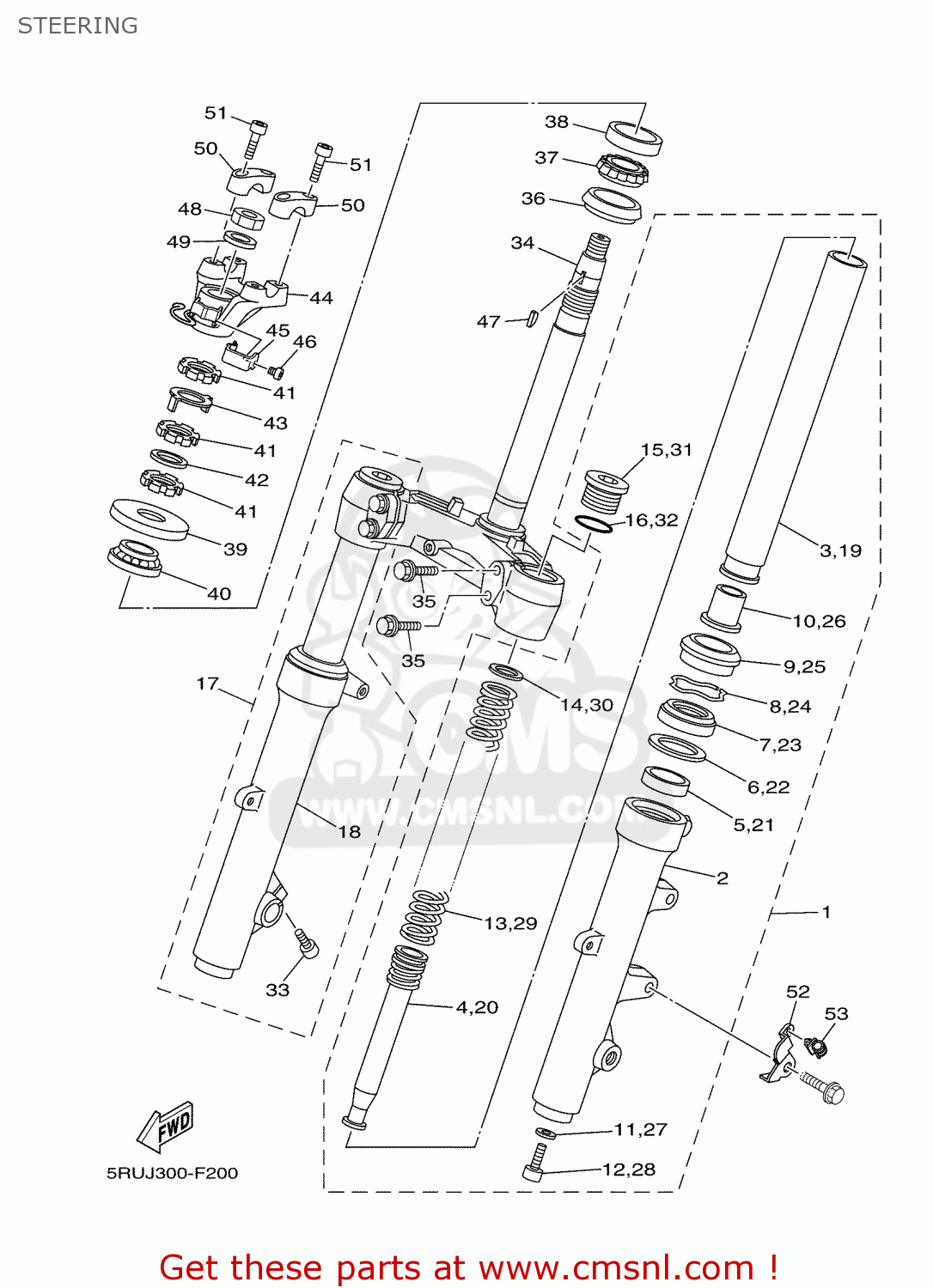 Yamaha HOLDER, HANDLE LOWER 5RU2344220 Yamaha HOLDER, HANDLE LOWER 5RU2344220