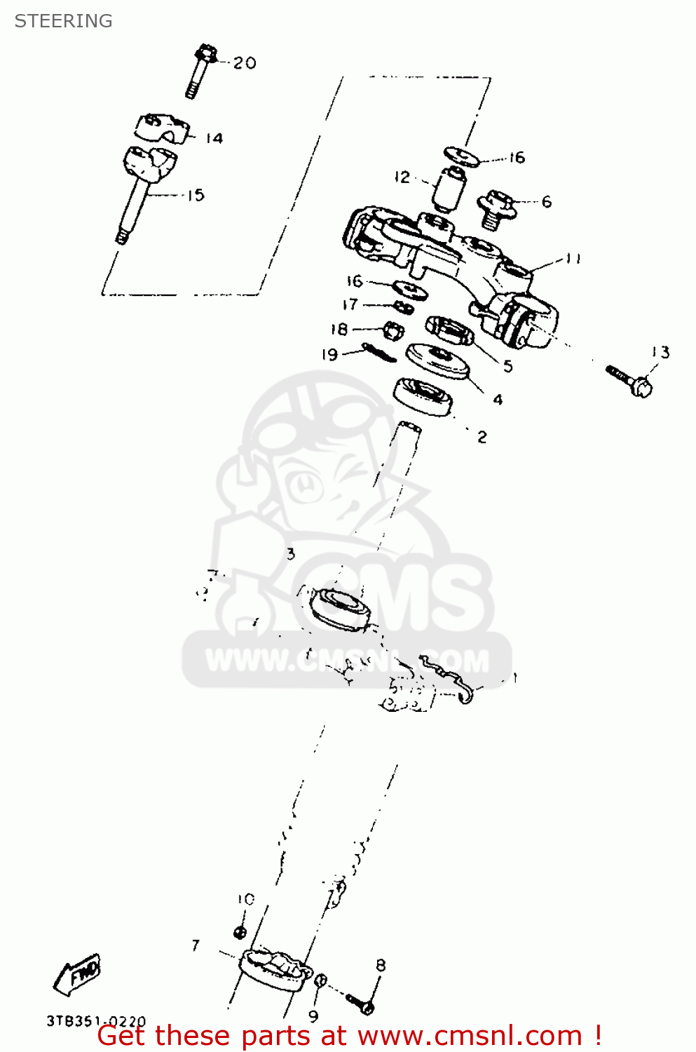 Yamaha HOLDER, HANDLE LOWER 3Y62344200