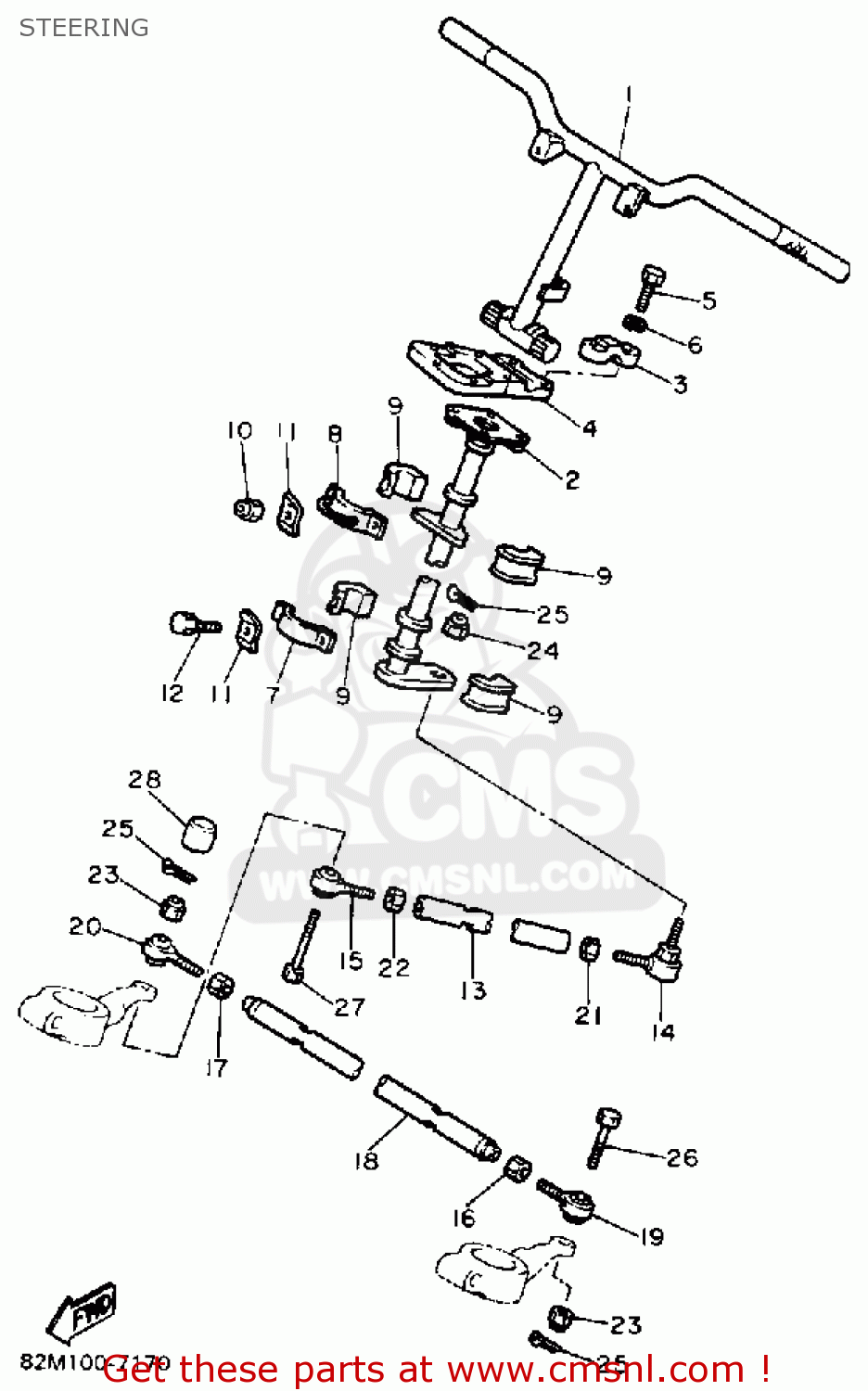 82M2381101 Column, Steering Yamaha buy the 82M238110100 at CMSNL
