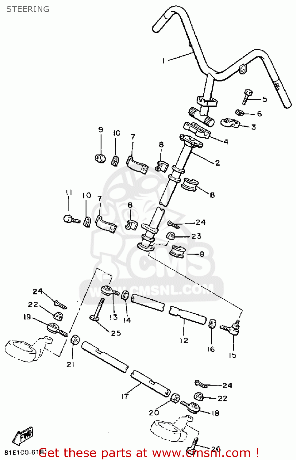 81E2381100 Column, Steering Yamaha buy the 81E2381100 at CMSNL