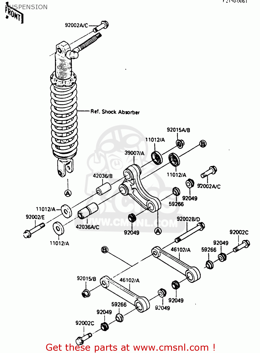 461021169: Rod,suspension Kawasaki - buy the 46102-1169 at CMSNL