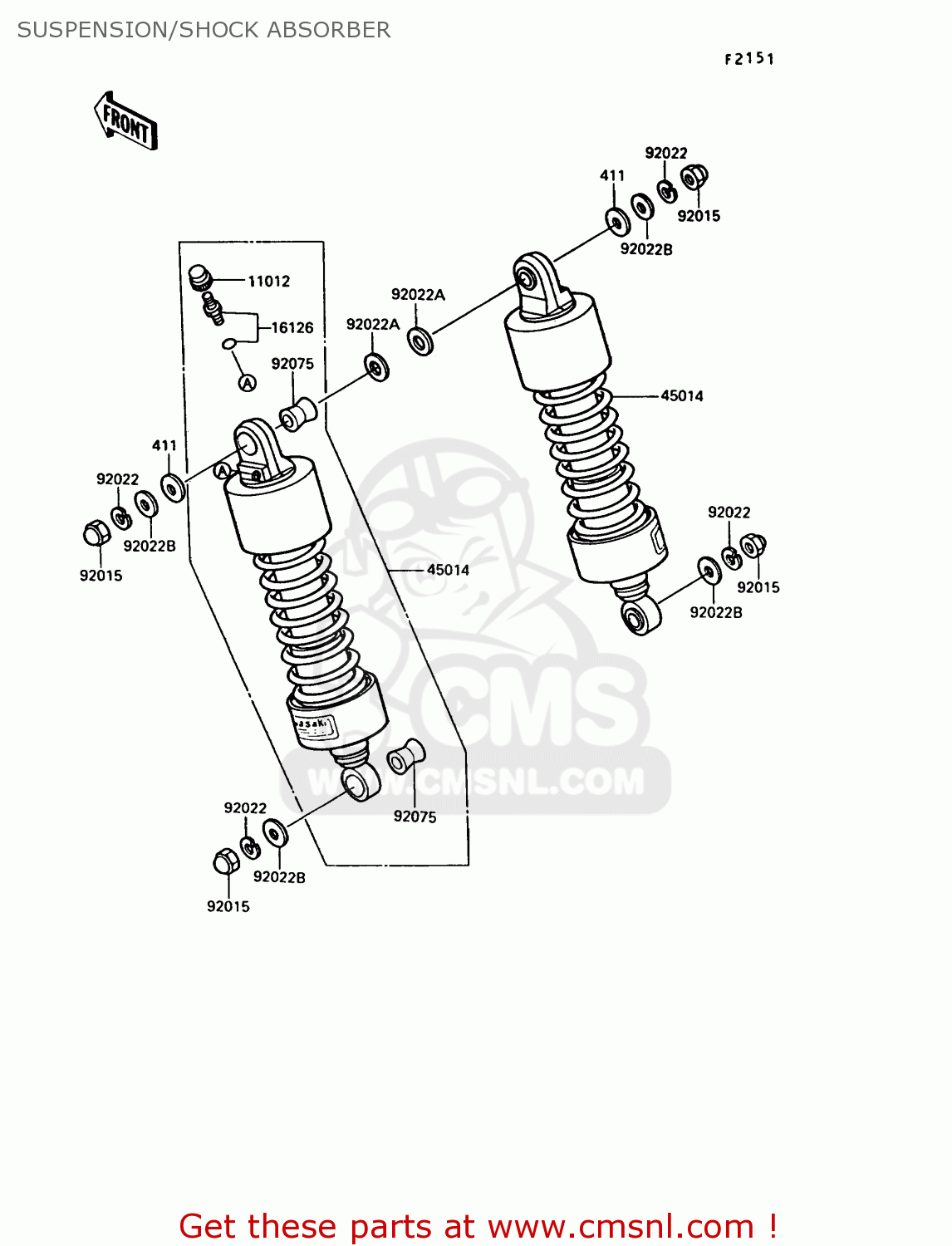 450141338: Shockabsorber,rr Kawasaki - buy the 45014-1338 at CMSNL