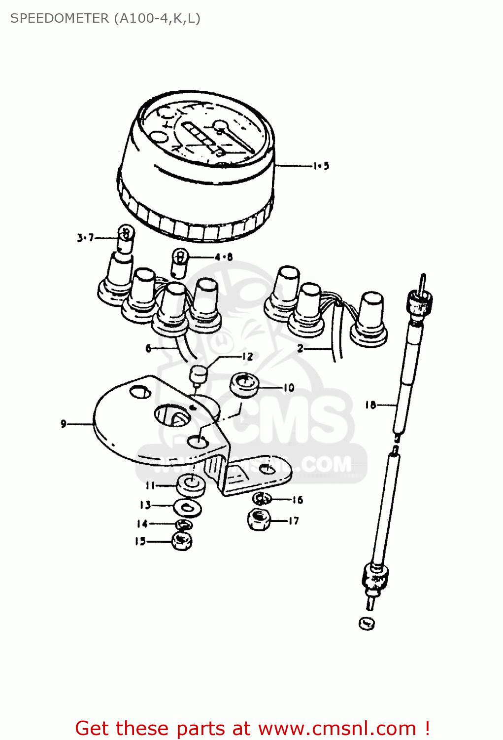 SPEEDOMETER (A100-4,K,L) A100 1973 (K) UNITED KINGDOM (E02)