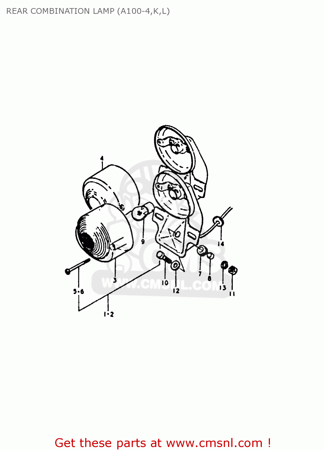 REAR COMBINATION LAMP (A100-4,K,L) A100 1973 (K) UNITED KINGDOM (E02)