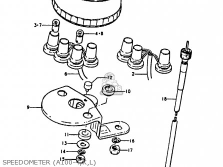 SPEEDOMETER (A100-4,K,L) - A100 1973 (K) UNITED KINGDOM (E02)