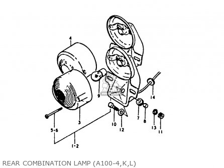 REAR COMBINATION LAMP (A100-4,K,L) - A100 1973 (K) UNITED KINGDOM (E02)